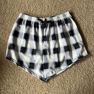 Plaid pajama shorts